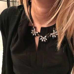 Black Statement Necklace w/rope chain
